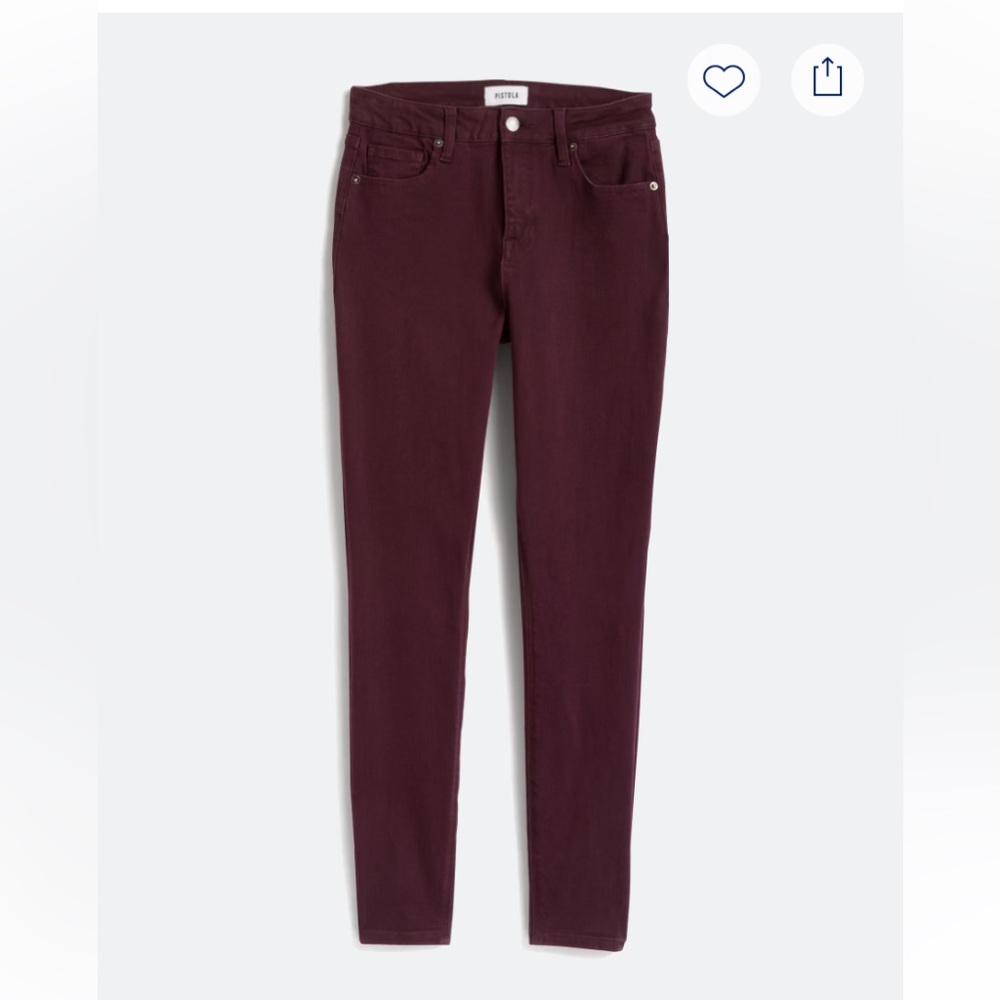 Jenni Midrise skinny jeans, maroon, eggplant